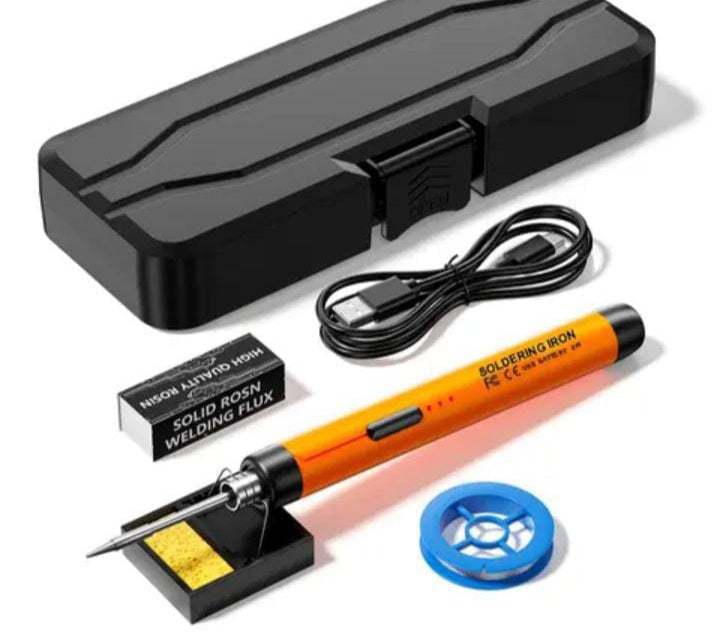 Micro-USB Soldering Iron Kit,with Battery 5v and  ....
