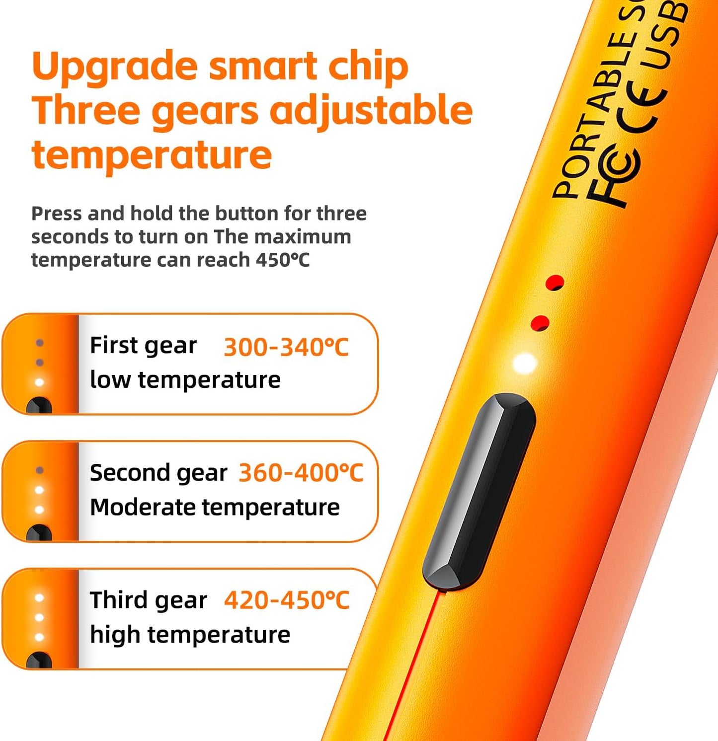 Micro-USB Soldering Iron Kit,with Battery 5v and  ....